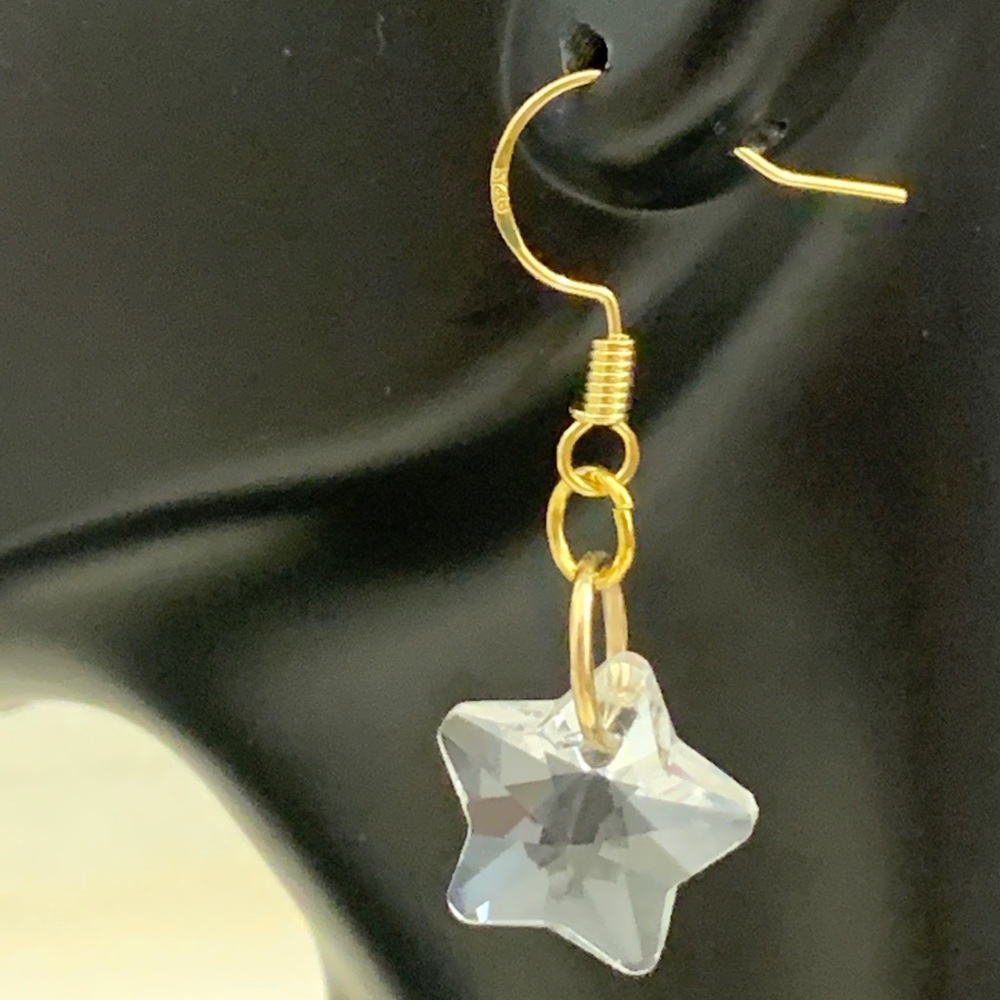 Celestial clear crystal star earrings